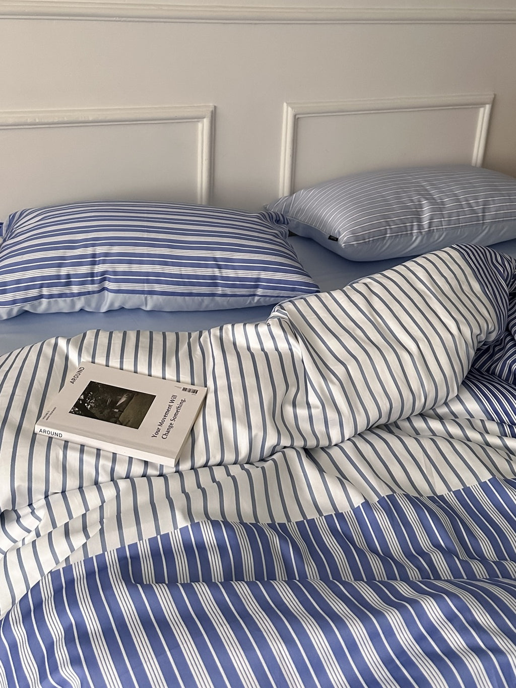 Stripe Current Printed Cotton Sateen Duvet Cover original reference image 4