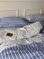 Stripe Current Printed Cotton Sateen Duvet Cover original reference image 4