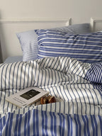 Stripe Current Printed Cotton Sateen Duvet Cover original reference image 5