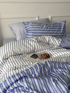 Stripe Current Printed Cotton Sateen Duvet Cover original reference image 7