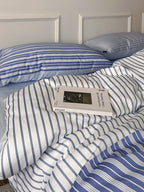 Stripe Current Printed Cotton Sateen Duvet Cover original reference image 8