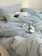 Tivoli Mini Gingham Washed Cotton Duvet Cover original reference image 3