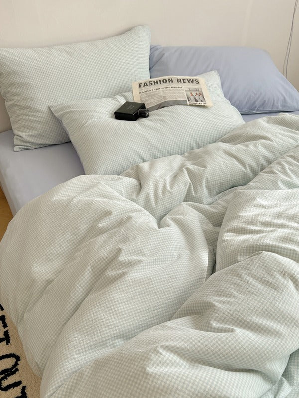 Tivoli Mini Gingham Washed Cotton Duvet Cover original reference image 17