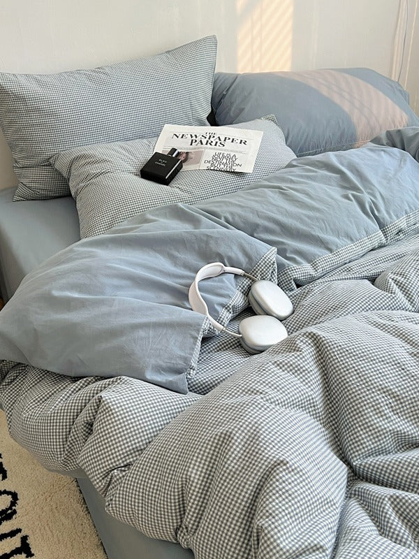 Tivoli Mini Gingham Washed Cotton Duvet Cover original reference image 23