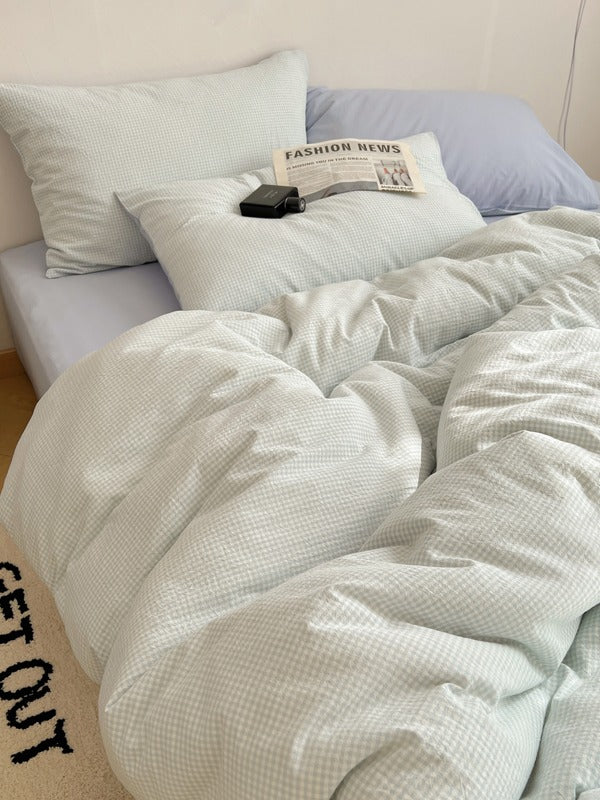 Tivoli Mini Gingham Washed Cotton Duvet Cover original reference image 37