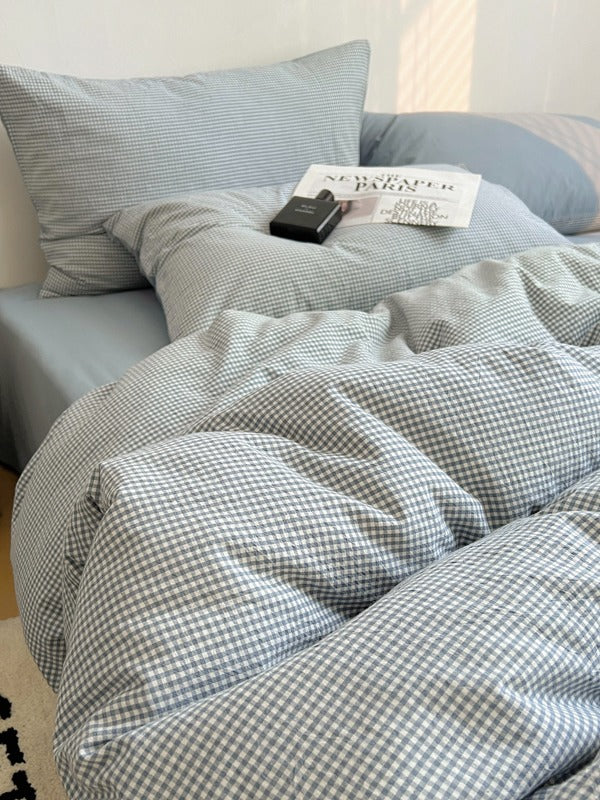 Tivoli Mini Gingham Washed Cotton Duvet Cover original reference image 43