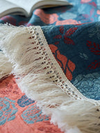 Veranda Floral Cotton Tassel Throw Blanket original reference image 15