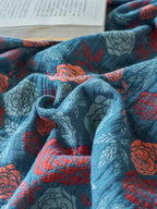 Veranda Floral Cotton Tassel Throw Blanket original reference image 16