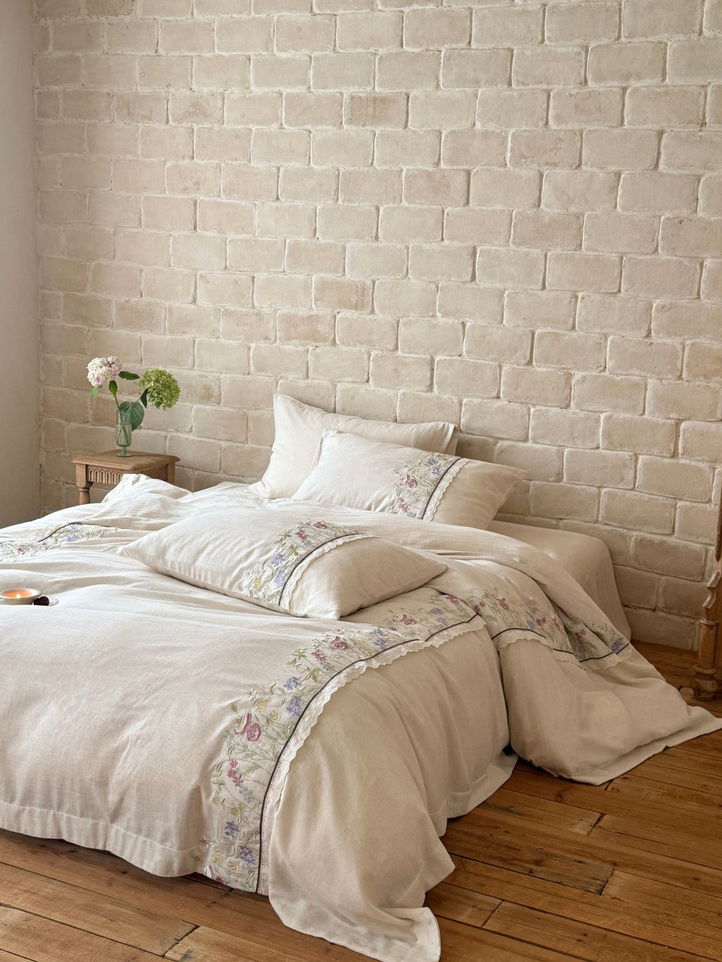 Vine Lace Cotton Linen Duvet Cover original reference image 7