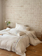 Vine Lace Cotton Linen Duvet Cover original reference image 7