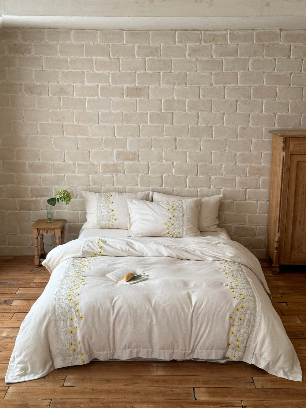 Vine Lace Cotton Linen Duvet Cover original reference image 9
