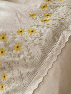 Vine Lace Cotton Linen Duvet Cover original reference image 12