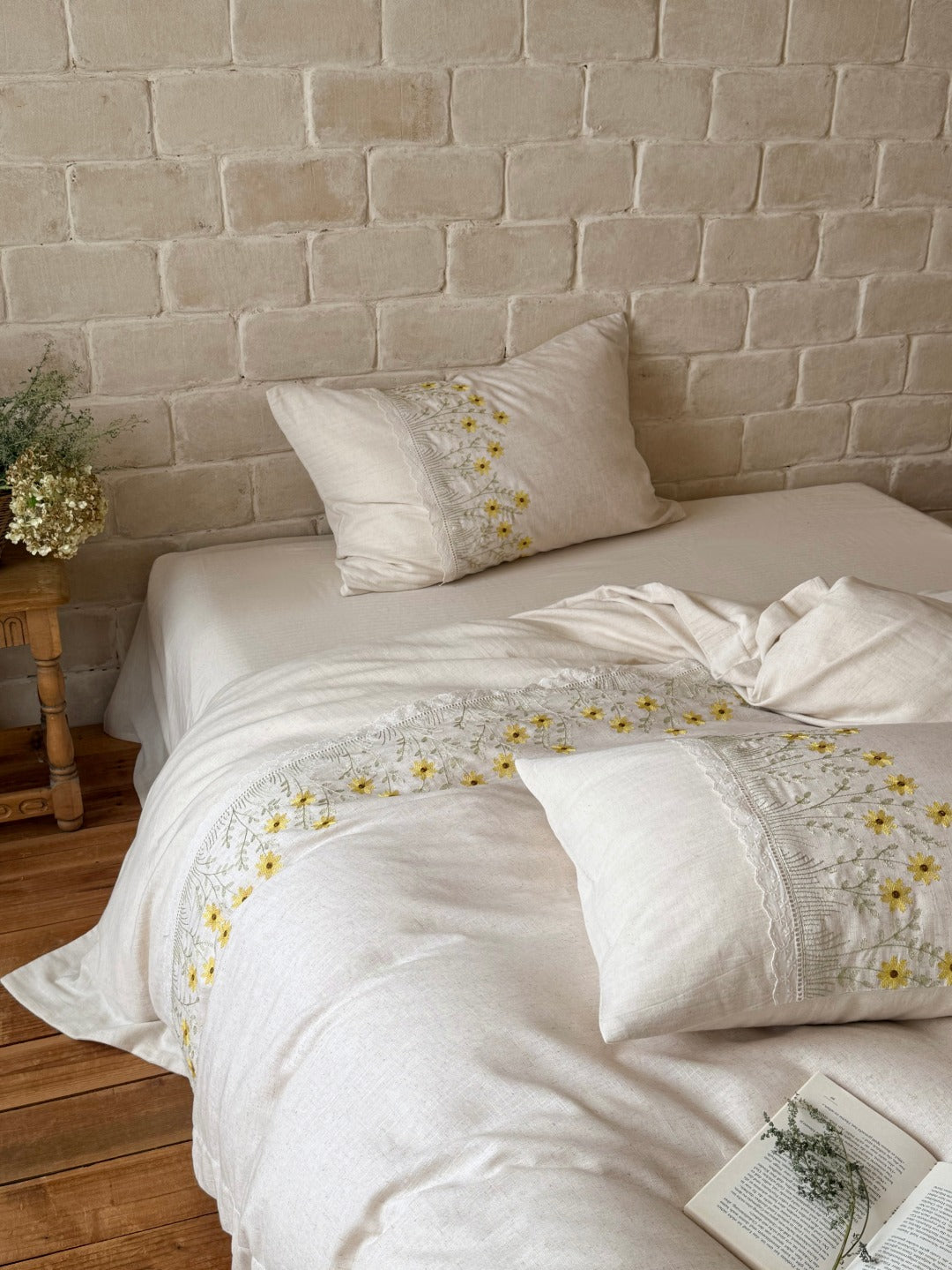 Vine Lace Cotton Linen Duvet Cover original reference image 13