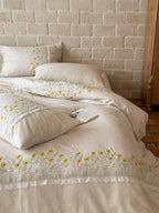 Vine Lace Cotton Linen Duvet Cover original reference image 15