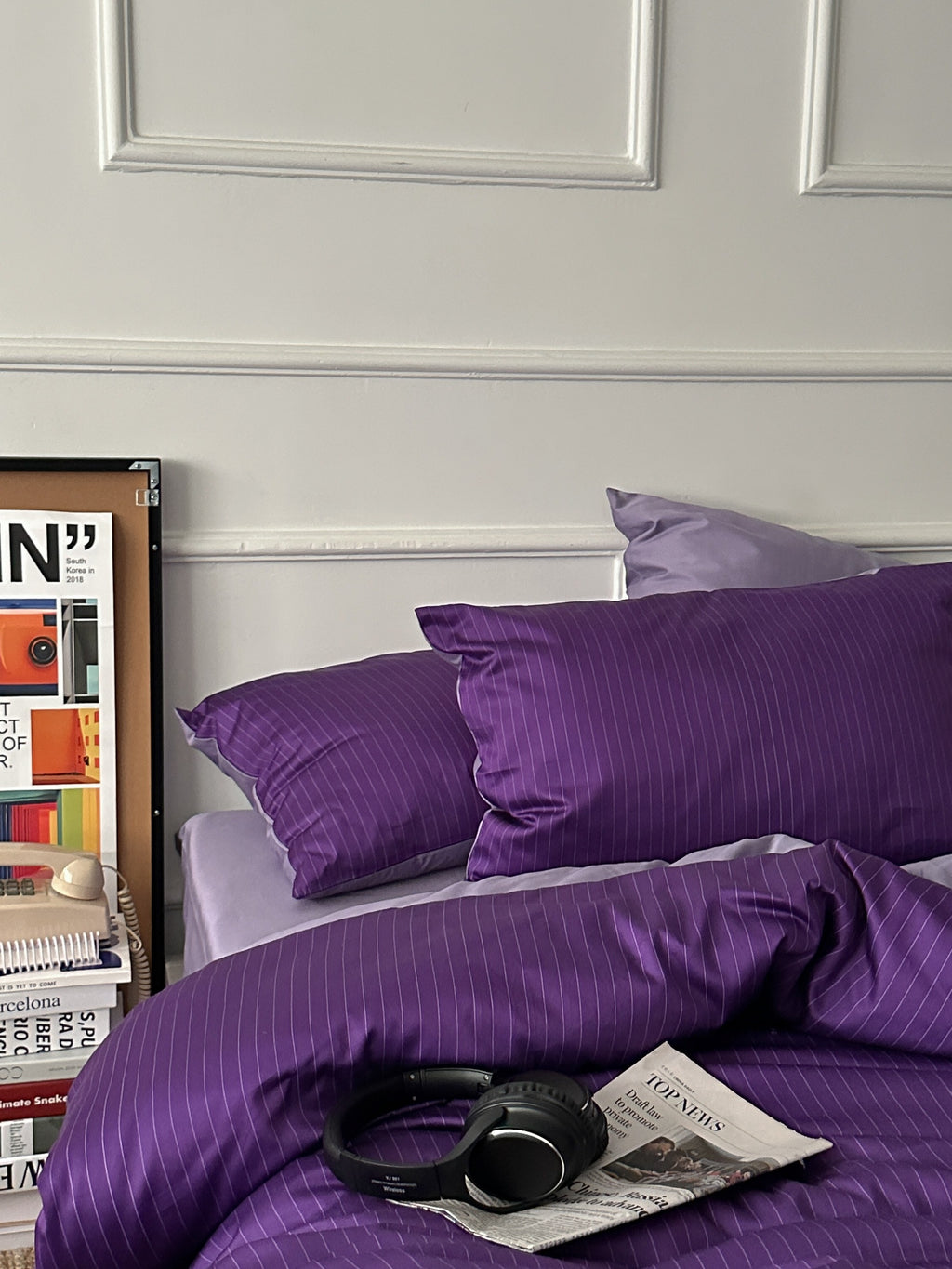 Violet Coordinate Printed Cotton Sateen Duvet Cover original reference image 2