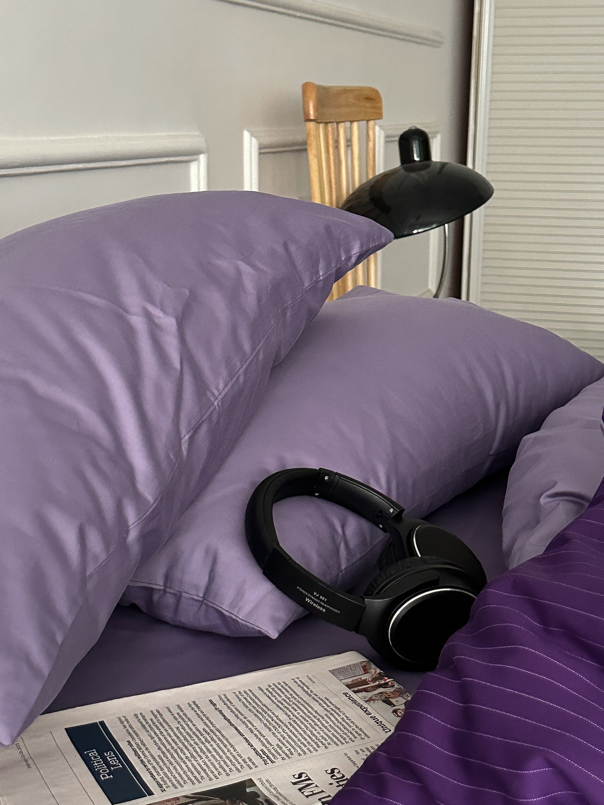 Violet Coordinate Printed Cotton Sateen Duvet Cover original reference image 4