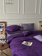 Violet Coordinate Printed Cotton Sateen Duvet Cover original reference image 6