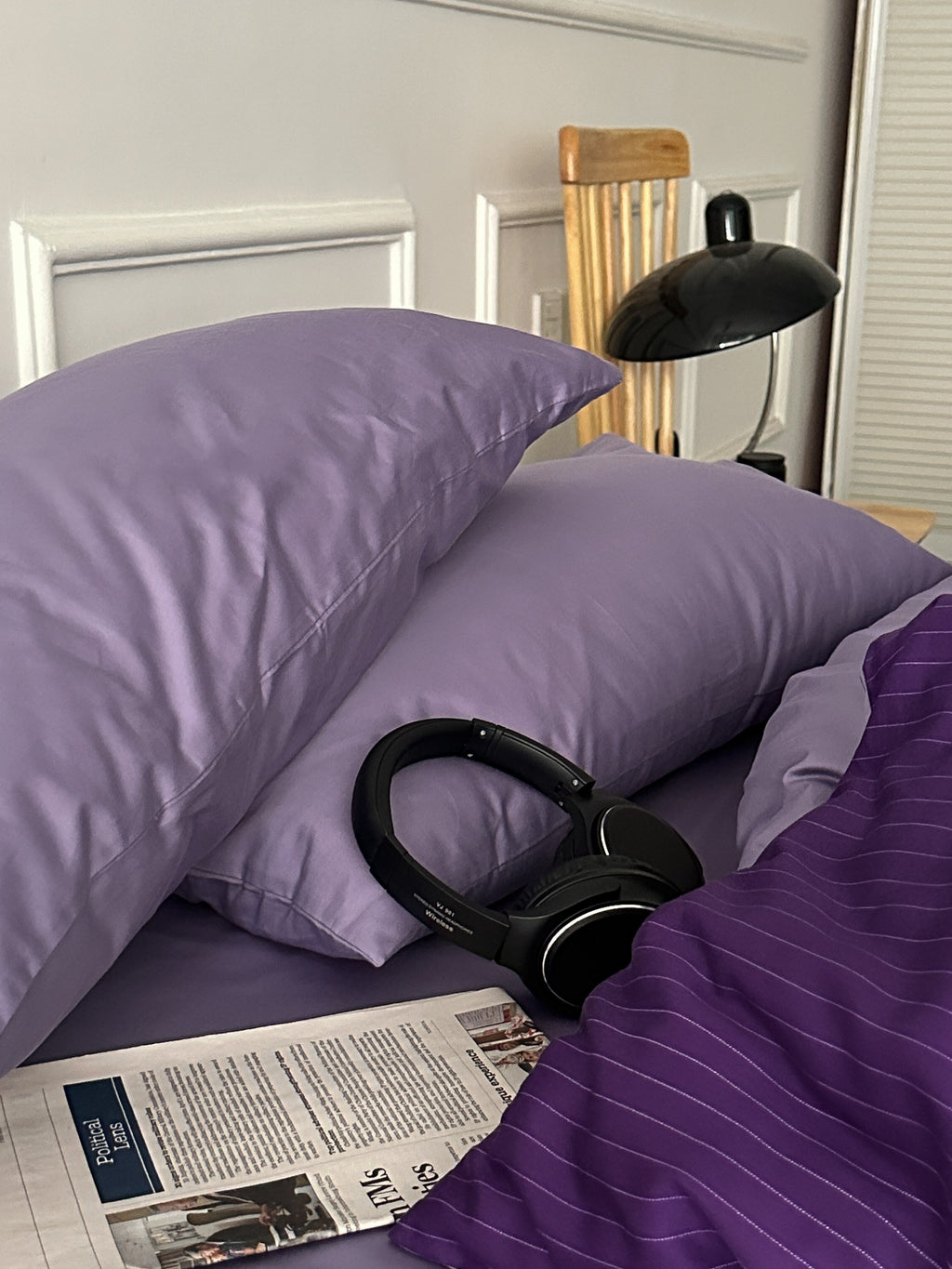 Violet Coordinate Printed Cotton Sateen Duvet Cover original reference image 7