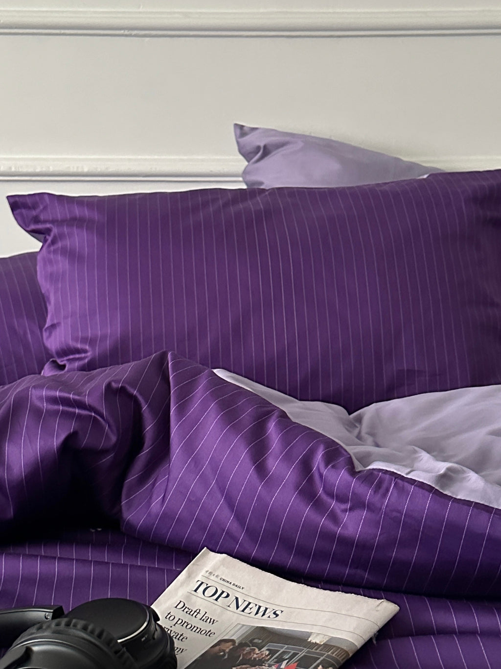 Violet Coordinate Printed Cotton Sateen Duvet Cover original reference image 8