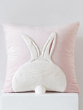 Whimsical Animal Applique Velvet Throw Pillow original reference image 1