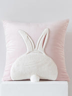 Whimsical Animal Applique Velvet Throw Pillow original reference image 1