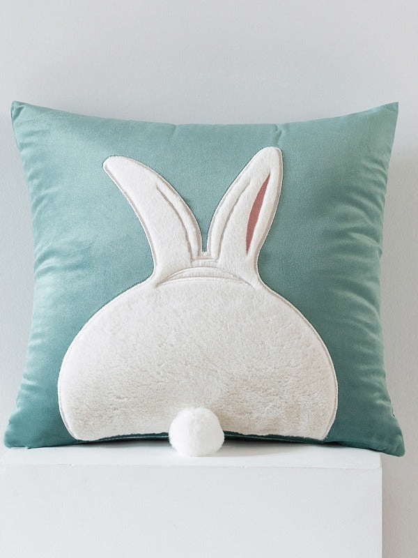 Whimsical Animal Applique Velvet Throw Pillow original reference image 3