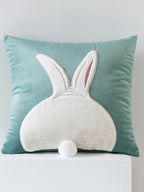 Whimsical Animal Applique Velvet Throw Pillow original reference image 3