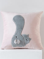Whimsical Animal Applique Velvet Throw Pillow original reference image 4