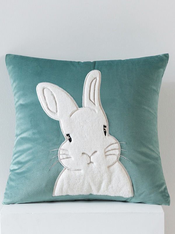 Whimsical Animal Applique Velvet Throw Pillow original reference image 9