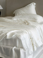 Whisper Heart  Jacquard Comforter - White original reference image 5