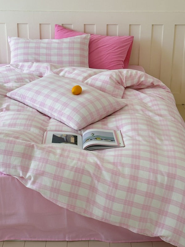 Woodland Plaid Cotton Muslin Duvet Cover original reference image 2