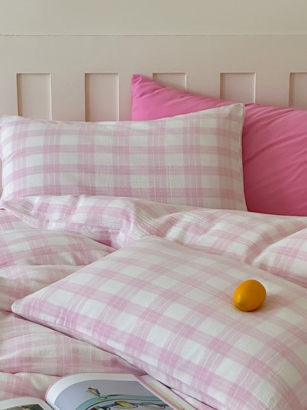 Woodland Plaid Cotton Muslin Duvet Cover original reference image 3