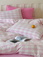 Woodland Plaid Cotton Muslin Duvet Cover original reference image 4