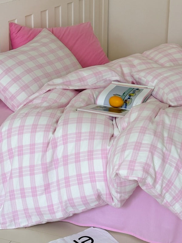 Woodland Plaid Cotton Muslin Duvet Cover original reference image 6