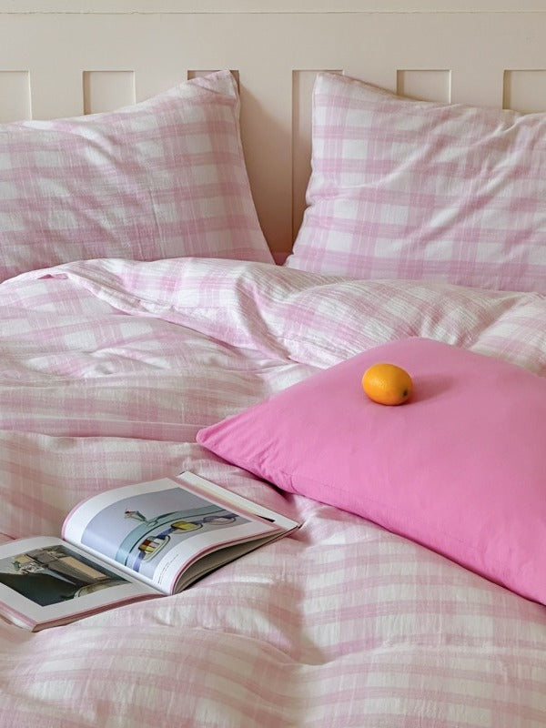Woodland Plaid Cotton Muslin Duvet Cover original reference image 7