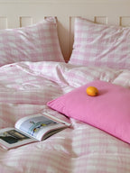 Woodland Plaid Cotton Muslin Duvet Cover original reference image 7