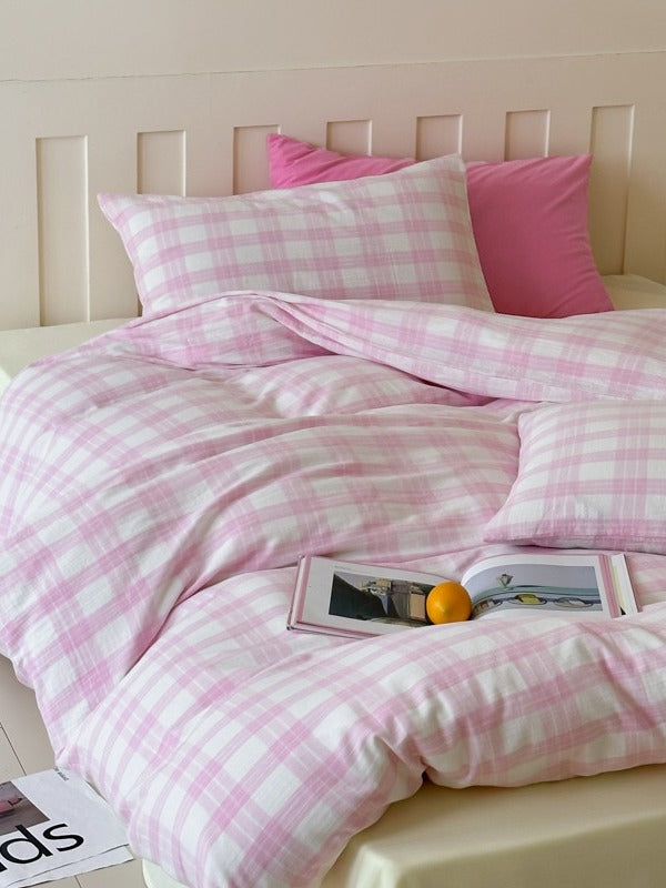 Woodland Plaid Cotton Muslin Duvet Cover original reference image 9