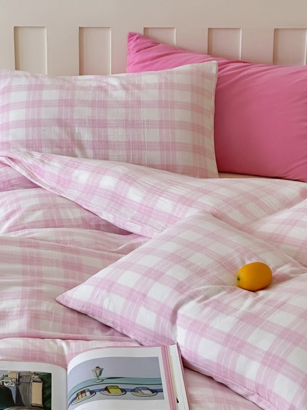 Woodland Plaid Cotton Muslin Duvet Cover original reference image 11