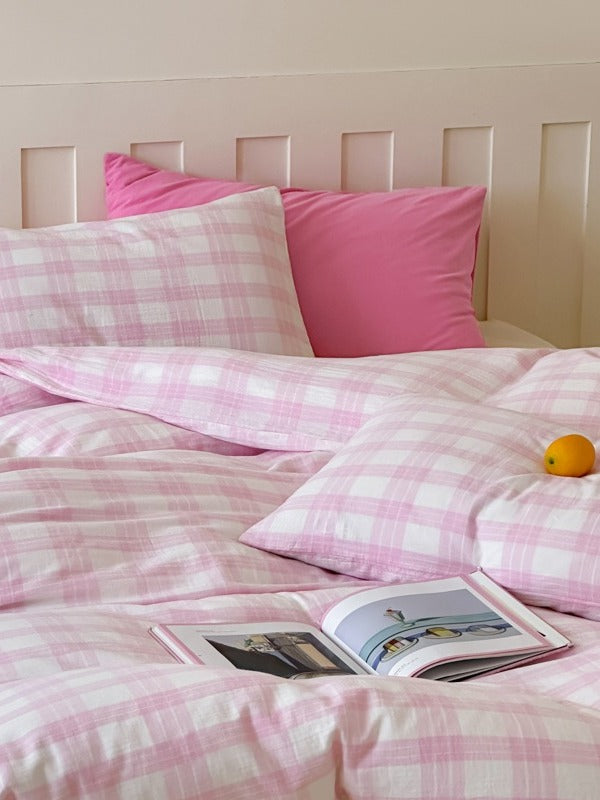 Woodland Plaid Cotton Muslin Duvet Cover original reference image 12