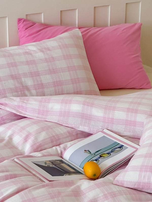 Woodland Plaid Cotton Muslin Duvet Cover original reference image 13