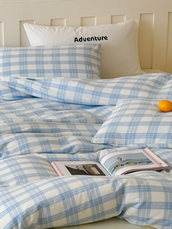 Woodland Plaid Cotton Muslin Duvet Cover original reference image 17