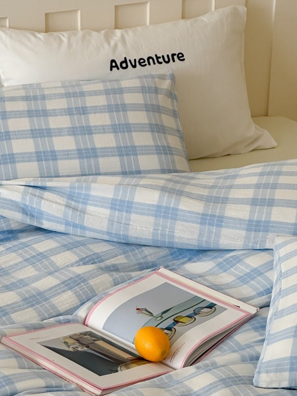 Woodland Plaid Cotton Muslin Duvet Cover original reference image 18