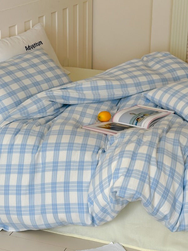 Woodland Plaid Cotton Muslin Duvet Cover original reference image 19