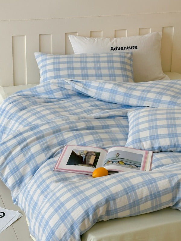 Woodland Plaid Cotton Muslin Duvet Cover original reference image 23
