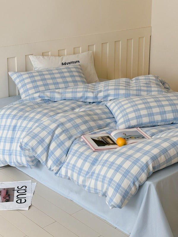 Woodland Plaid Cotton Muslin Duvet Cover original reference image 32